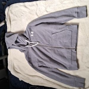 Under Armour size small grey full zip hooded sweatshirt.
